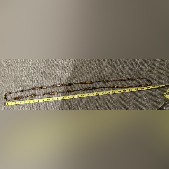 Vintage Art Deco Amber Tones Glass Bead Necklace approximately 60 INS pre-owned - Picture 4 of 5